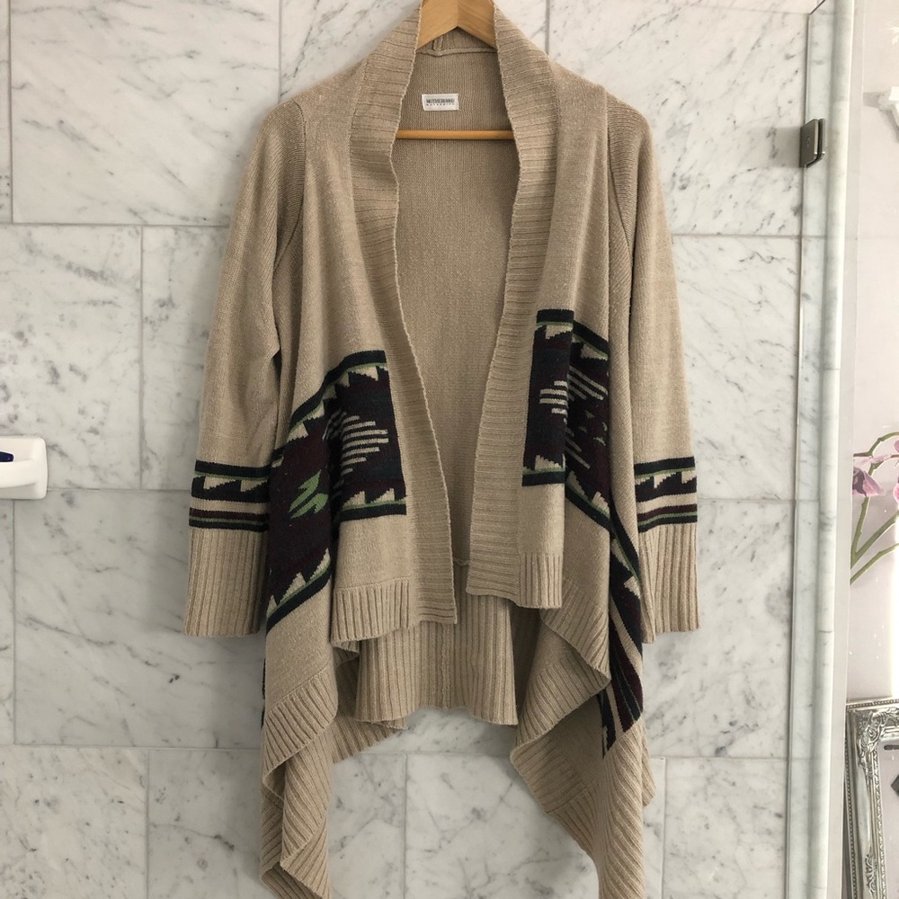 Motherhood Maternity Waterfall Sweater Aztec Wrap